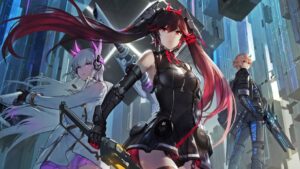 Futuristic anime characters with weapons in Wuthering Waves game