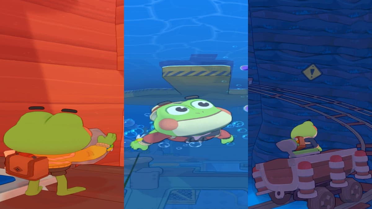 Hop navigates platforming, underwater movement, and minecart traversal in Big Hops