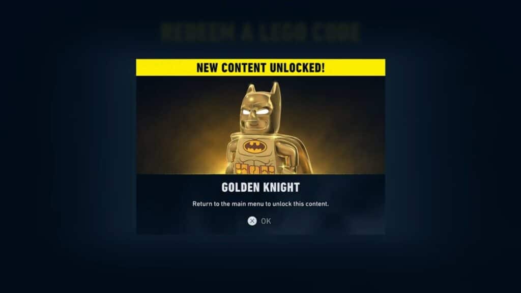 how to get golden knight suit lego batman legacy of the dark knight